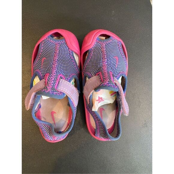NIKE BABY Blue/Pink Neoprene Water Shoe Sandal Infant Size 6-7 - Picture 5 of 10
